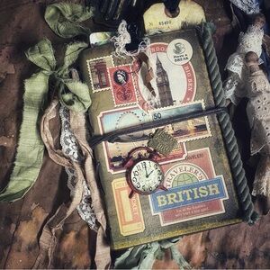 Vintage British Travel Journal & Embellishments Bundle
